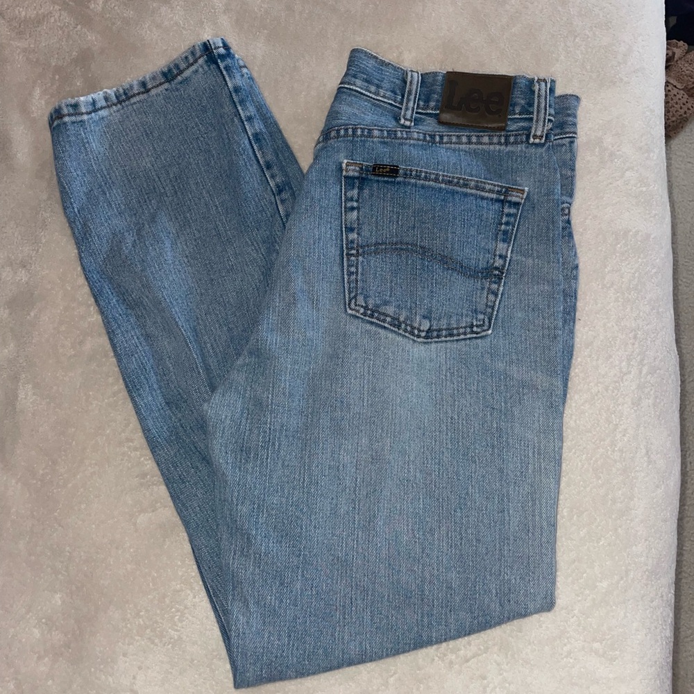 Lee Men's Denim Blue Straight Jeans